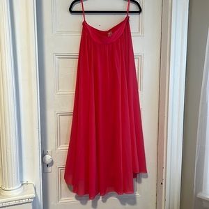 Hot pink chiffon maxi skirt